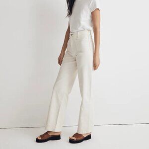 Madewell The Perfect Vintage Wide-Leg Jeans High Waist Cream Size 32 NWT